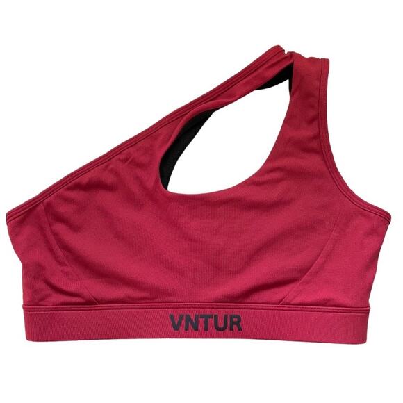 VNTUR Deep Red One Shoulder Sports Bra Size Large - Picture 1 of 3